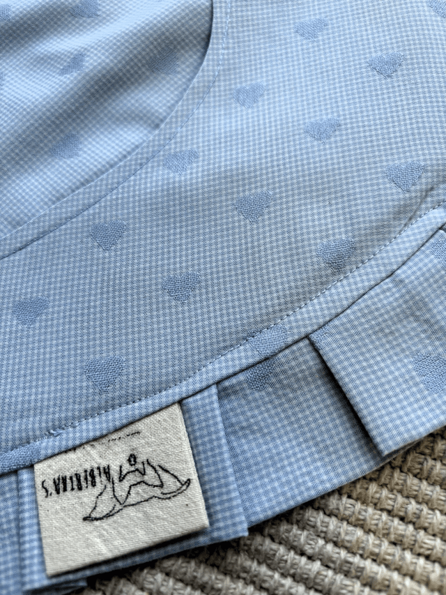 Sac à foin cœur "vichy bleu"